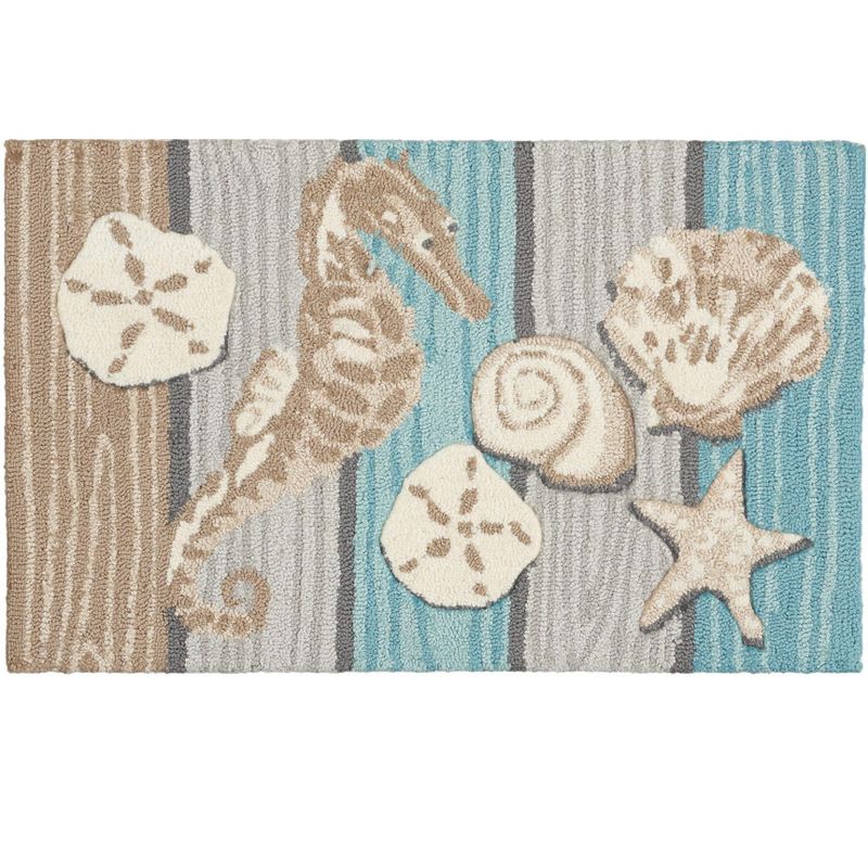 Nourison Home Trends 3584D Seahorse Indoor Mat - Multicolor 1'6"X2'6"
