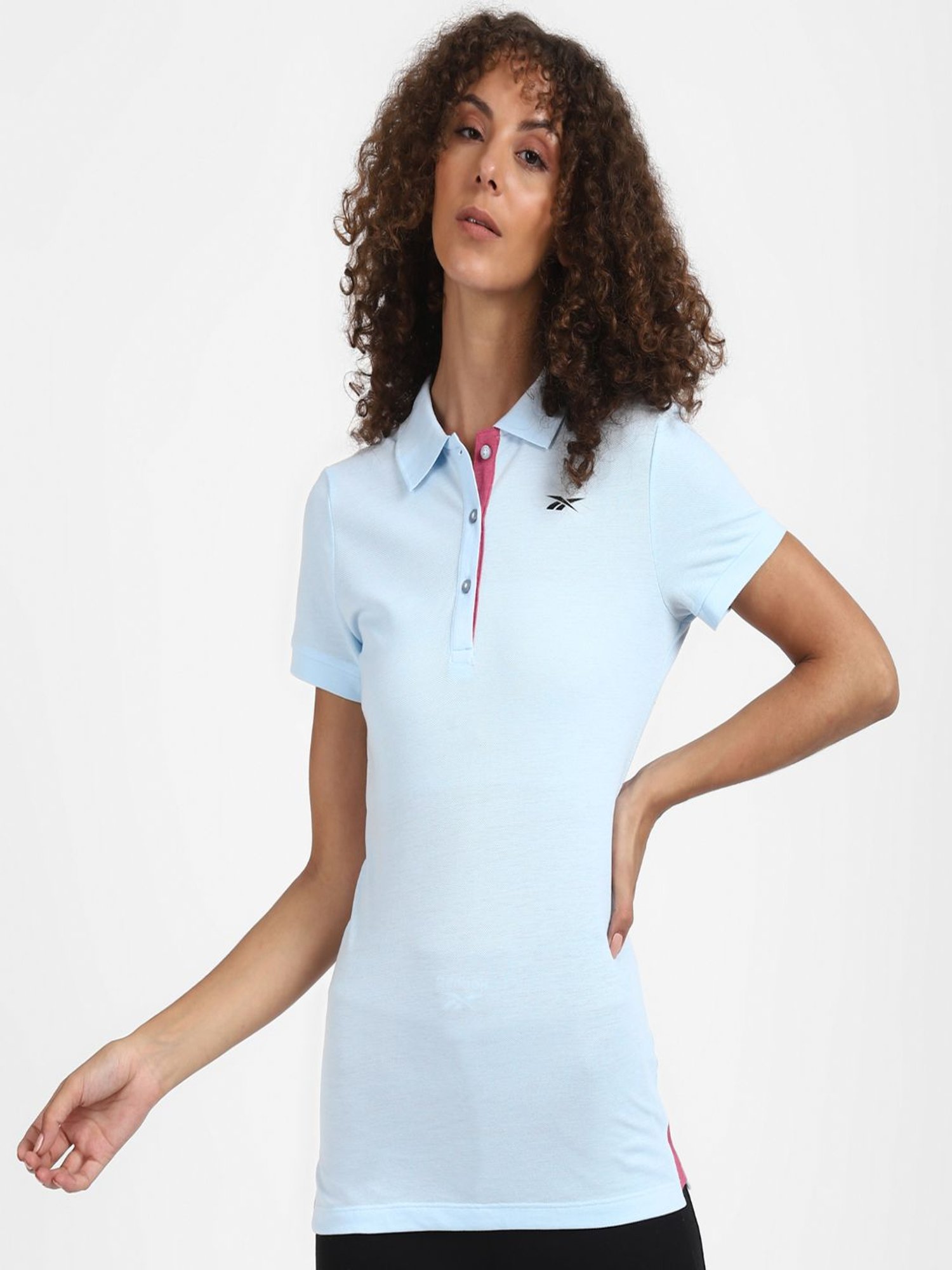 Reebok Blue Cotton FND W Polo T-Shirt