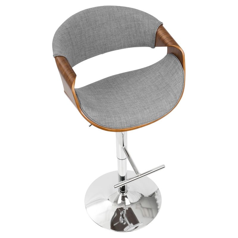 Wooden Barstool with Padded Seat and Open Backrest Blue/Brown - Benzara