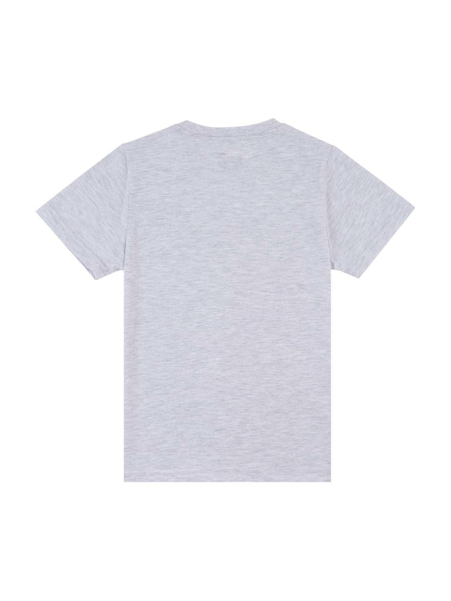 Proteens Kids Grey Cotton Ragular Fit T-Shirt