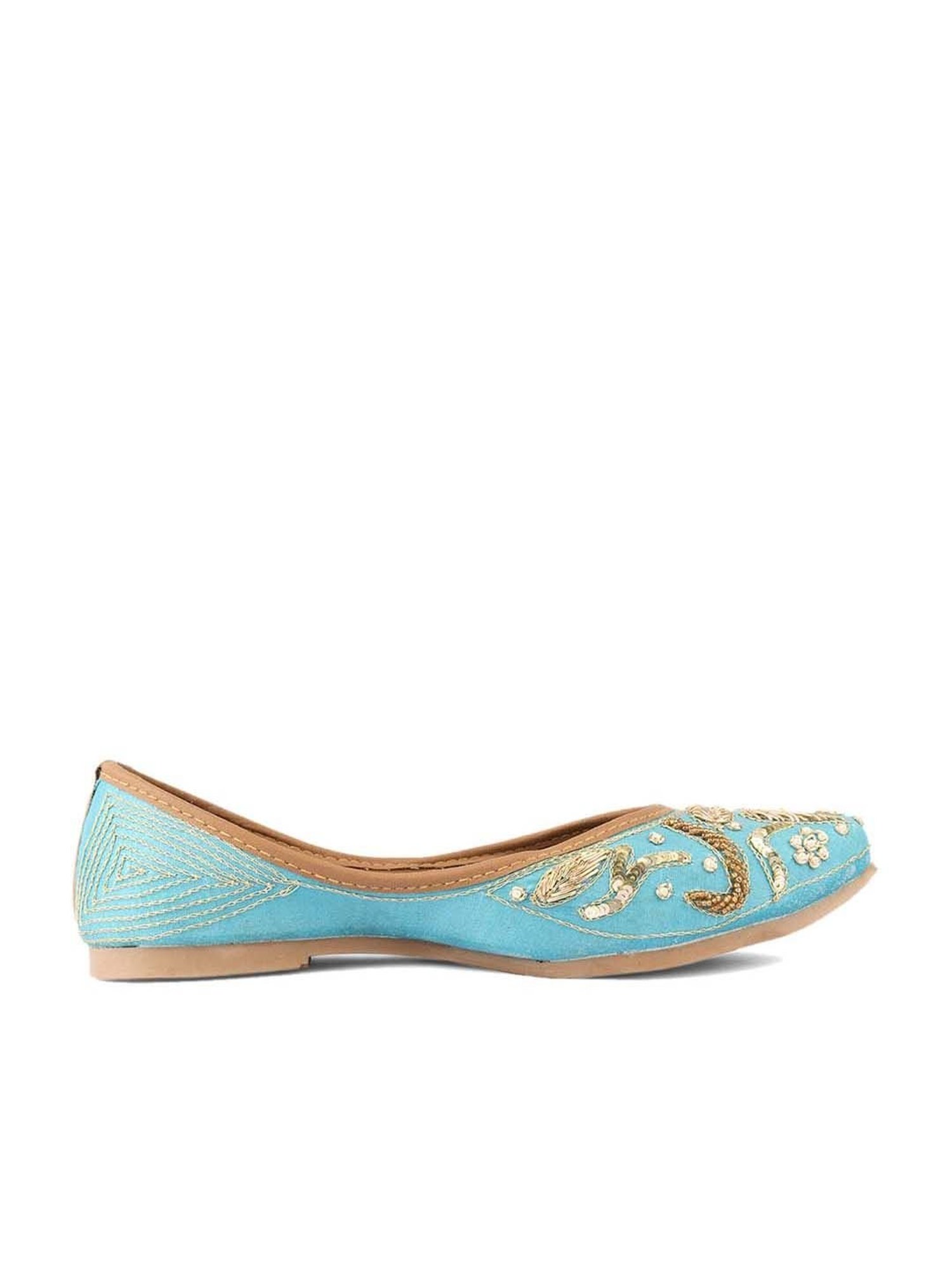 Desi Colour Women's Blue Ethnic Juttis