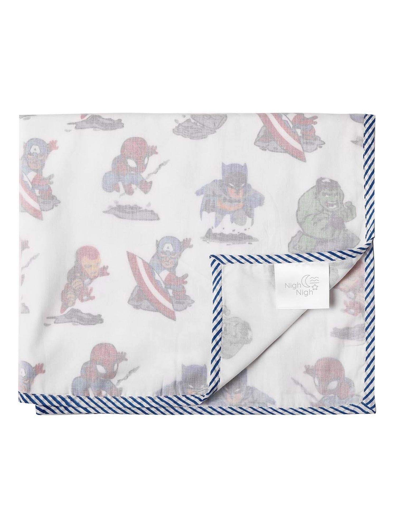 Nigh Nigh Champions White Cotton 70 TC Kids Dohar - Set of 1