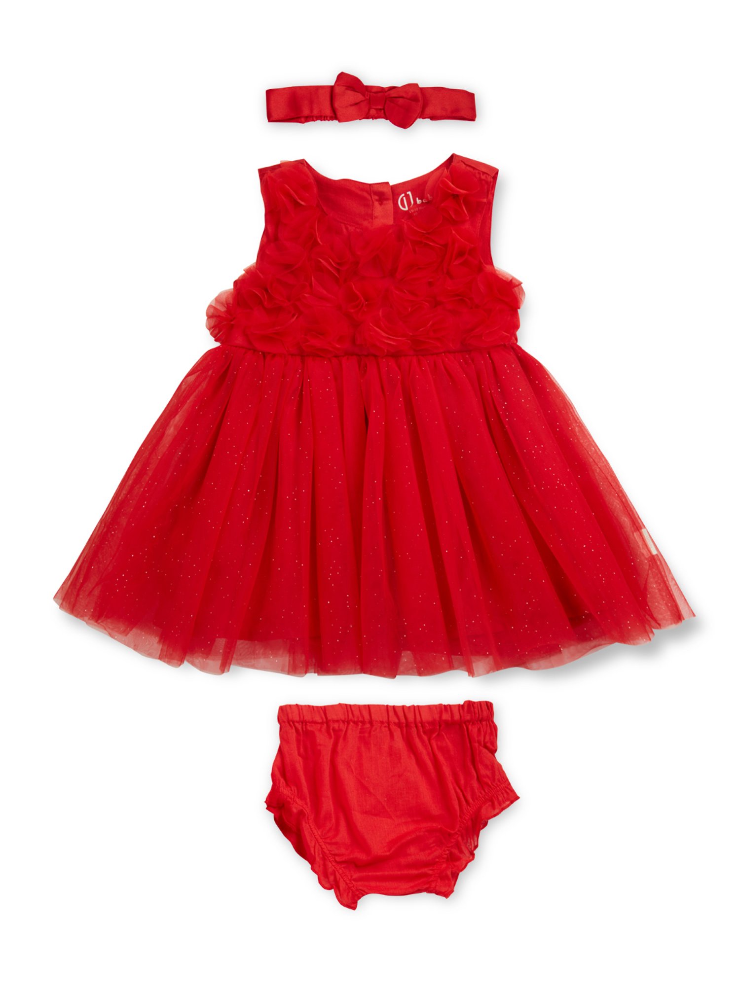 GJ baby Red Solid Dress with Bloomers