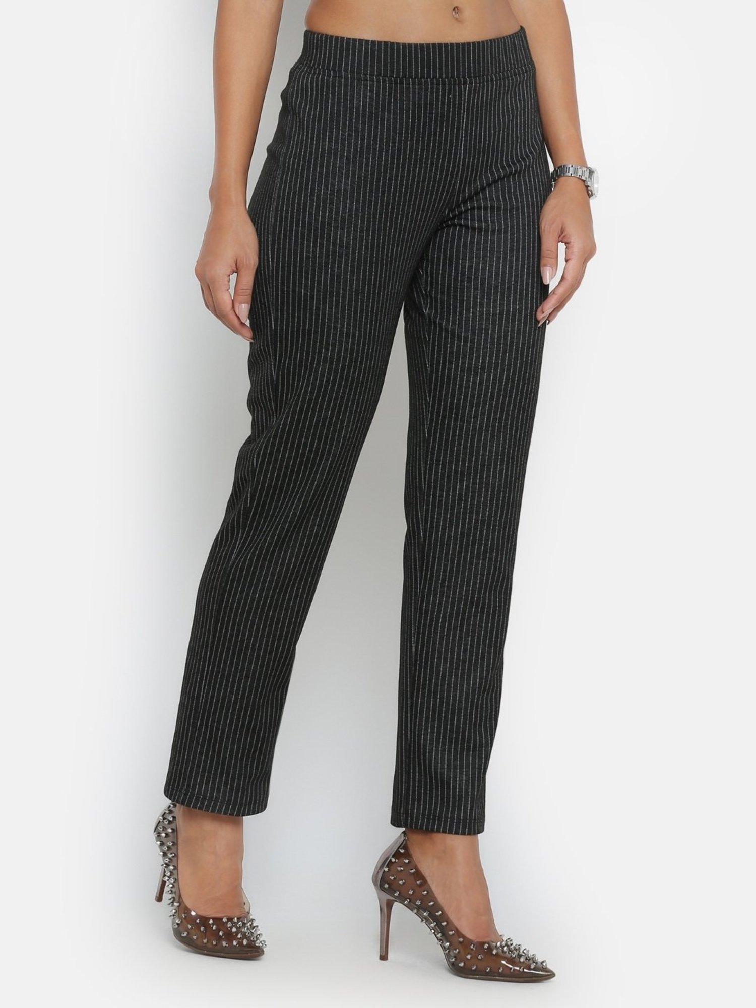 Office & You Black Striped Trousers