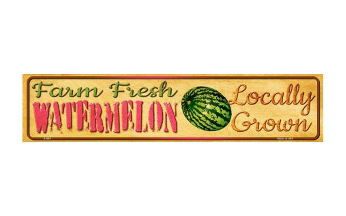 Smart Blonde Farm Fresh Watermelon Novelty Mini Street Sign K-693 - 4" x 18"