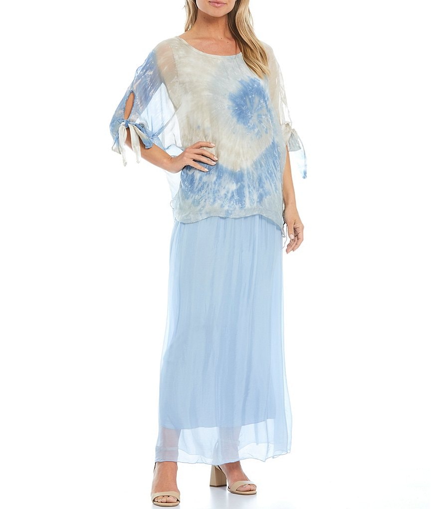 M Made in Italy Silk Blend Maxi Skirt