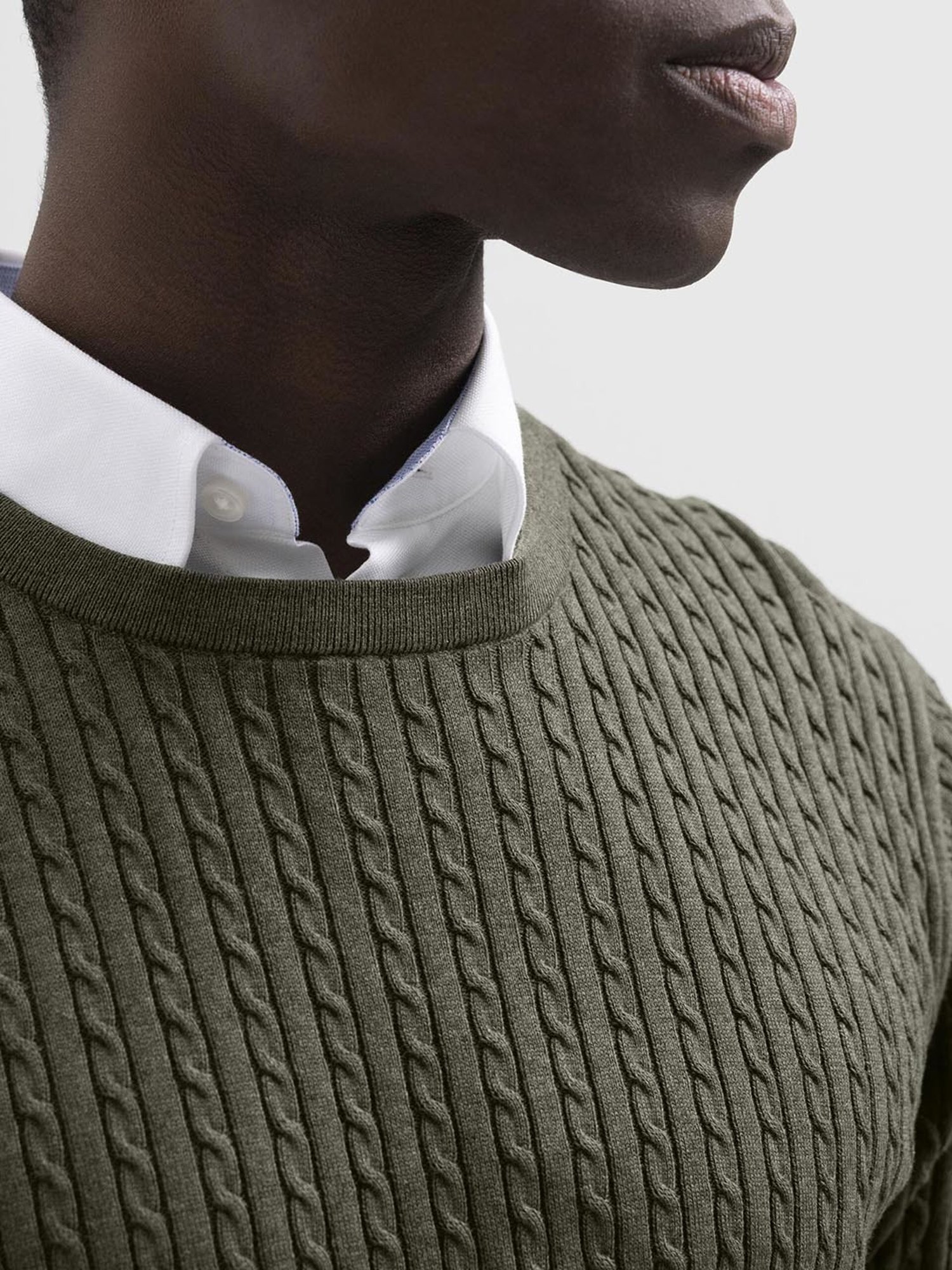 SELECTED HOMME Ivy Green Regular Fit Textured Cotton Sweater