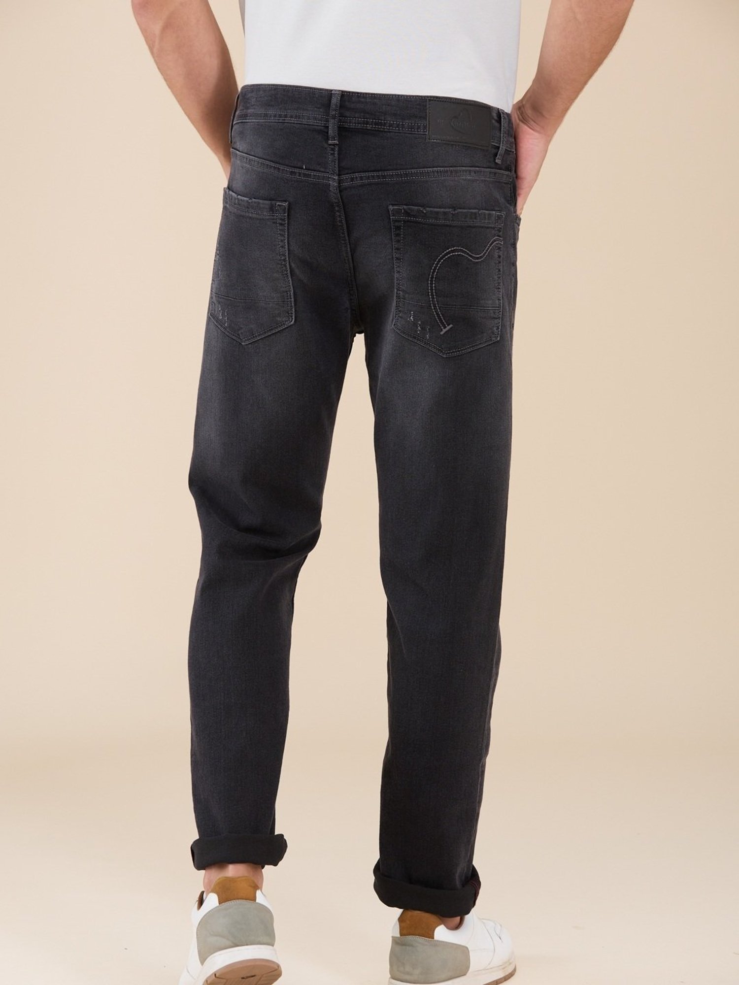 Being Human Grey Regular Fit Distressed Jeans