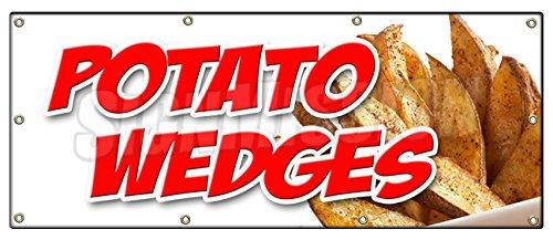 36"x96" POTATO WEDGES BANNER SIGN fried baked idaho french fries flavored food