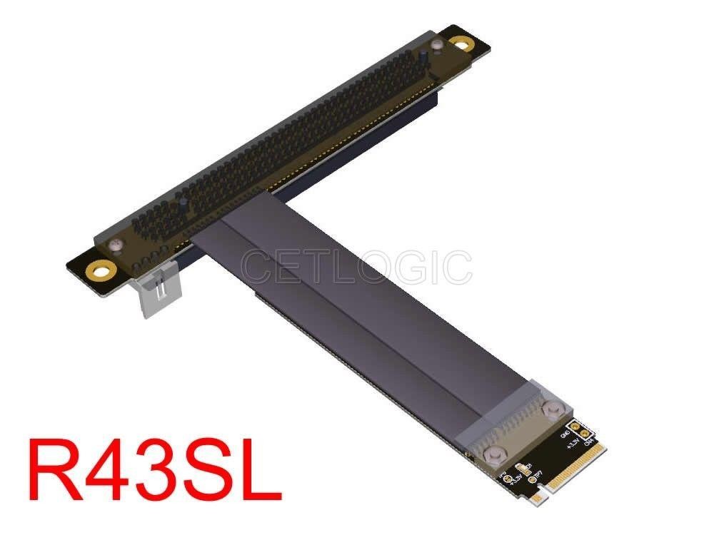 M.2 Key M to PCIe x16 Extender Cable Adapter, R43S,Stable PCIe Gen3 8Gbps
