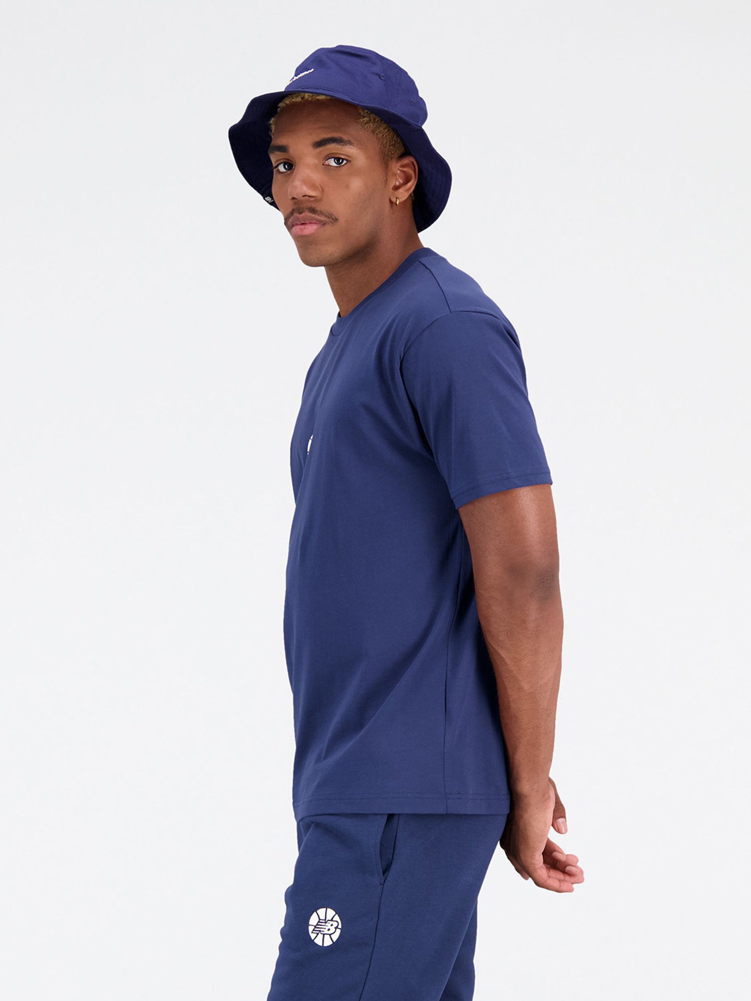 New Balance Blue Regular Fit Printed Crew T-Shirt
