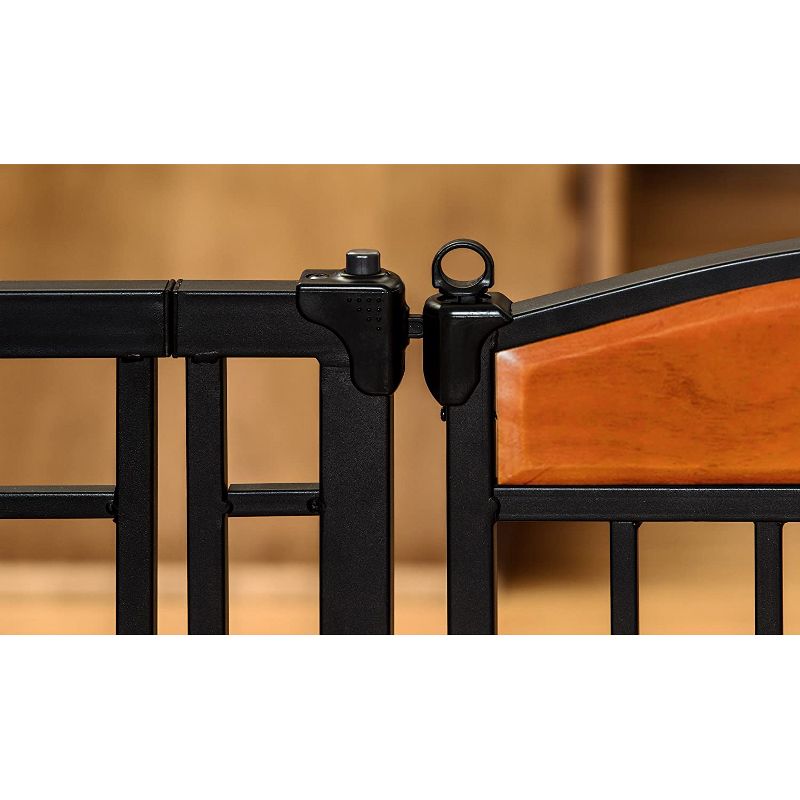 Carlson Pet Products Design Paw Automatic Easy Close Walk Through Indoor Home Doorway Pet/Baby Safety Gate, Black Metal Steel