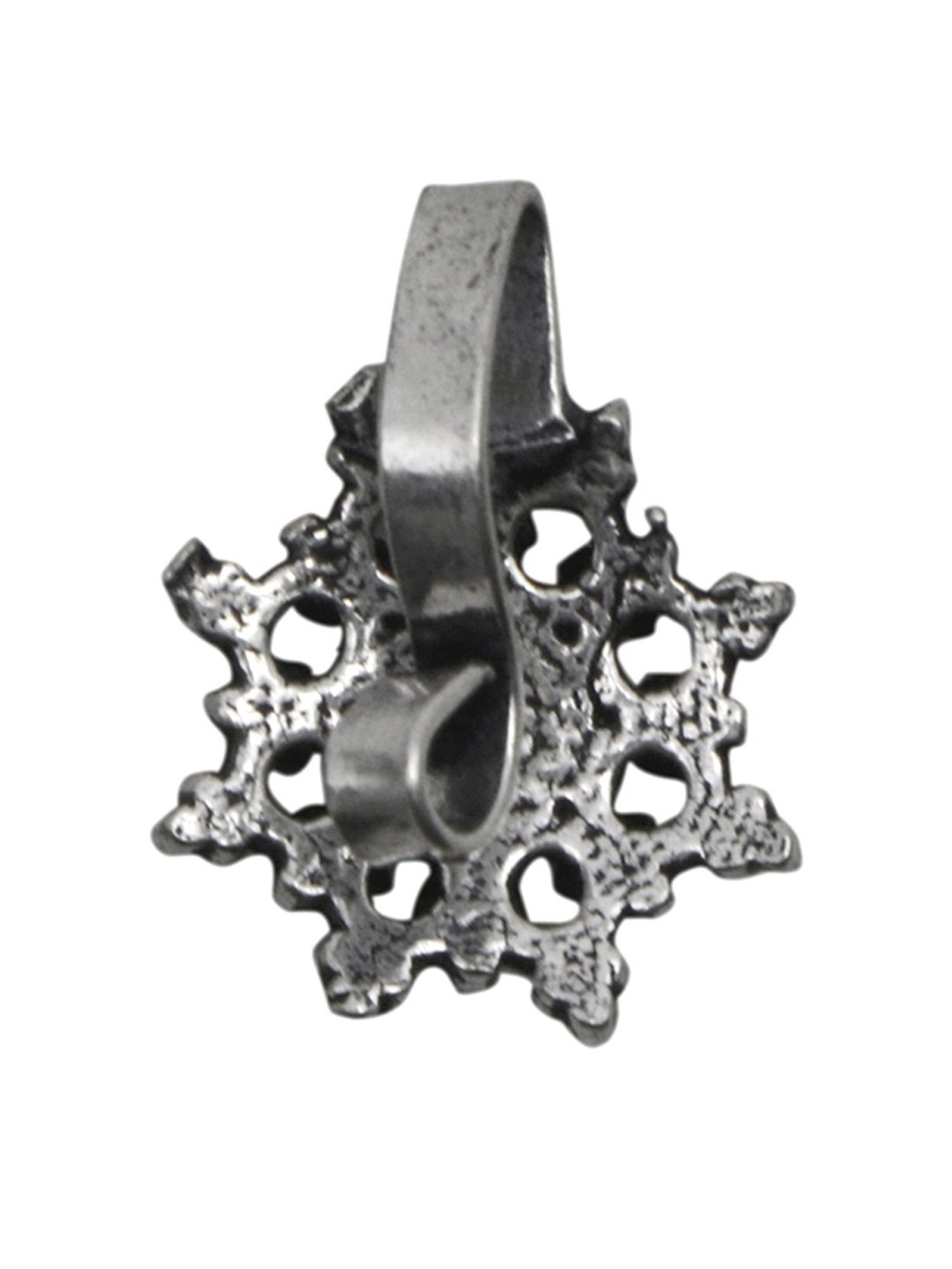 Teejh Ethnic Gauri Black Stone Floral Nose pin for Women