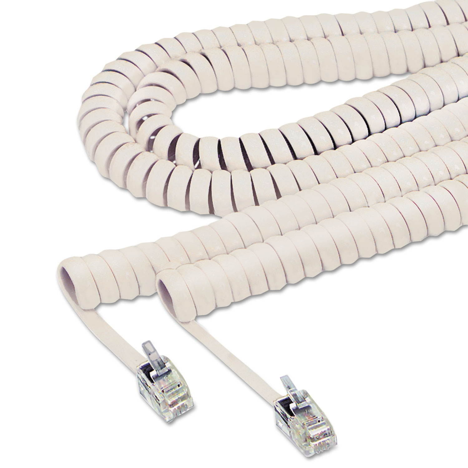 Softalk Coiled Phone Cord, Plug/Plug, 25 Ft., Beige 42260