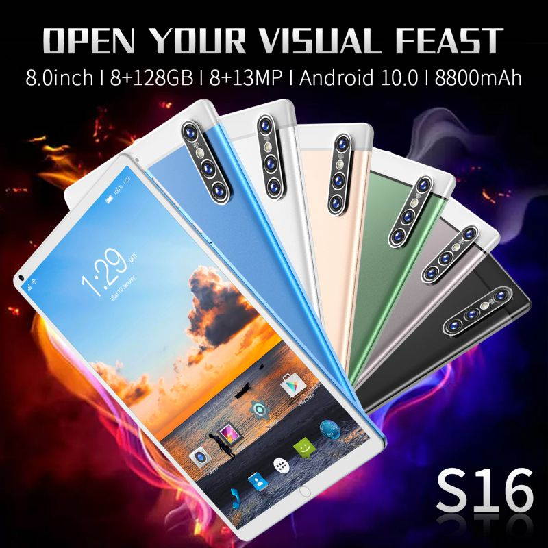 PSOOO  Tablet 8 Inch Unlocked Tablet,10 Core,  8GB RAM+128GB Android 10.0