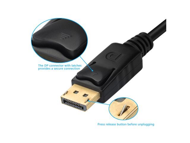 CORN DisplayPort to VGA Male to Female Active Cable Adapter 1920x1200 1080P for PC Laptop Macbook projector - Black