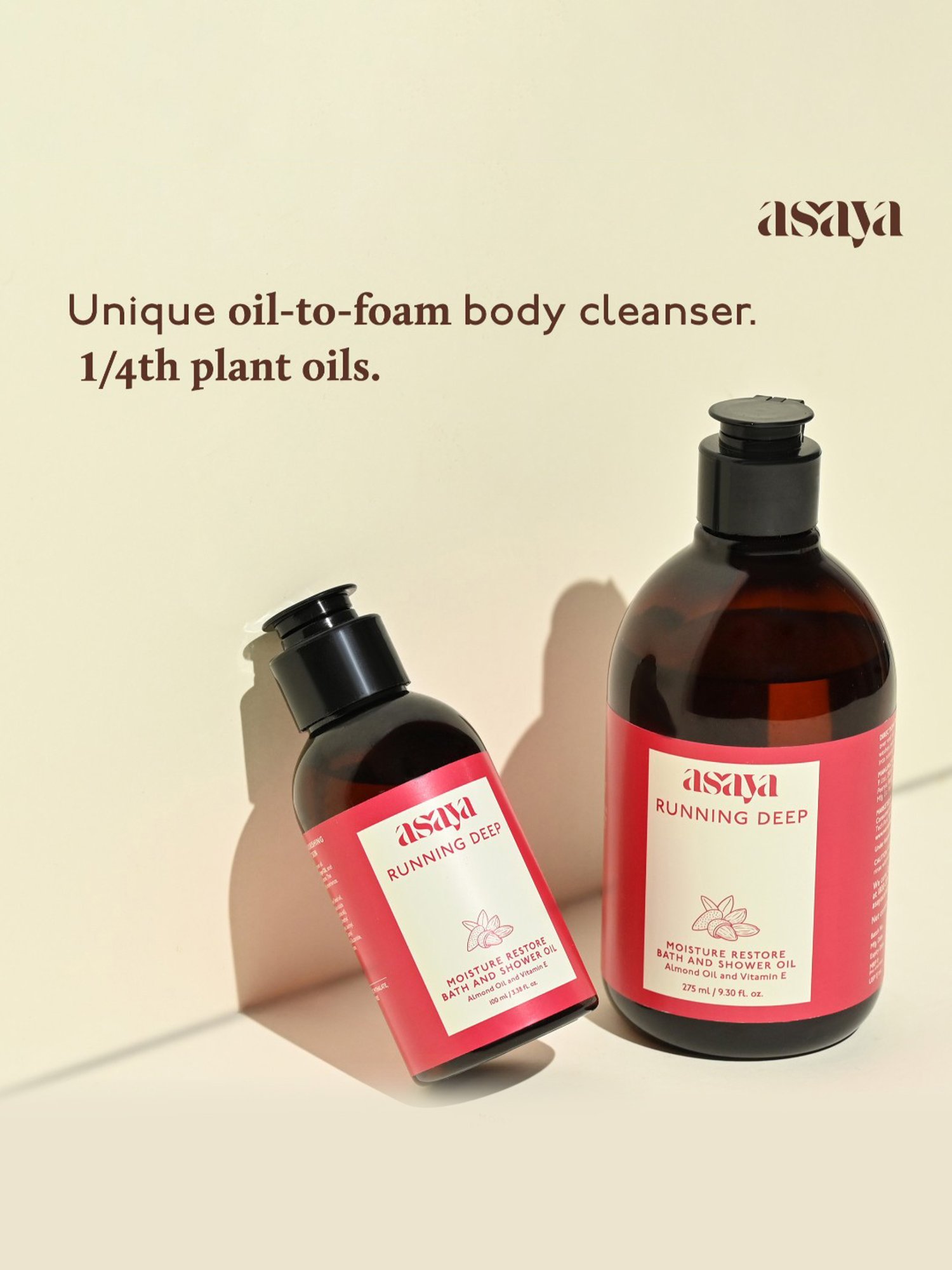 Asaya Almond Shower Body Cleansing Oil - 100 ml