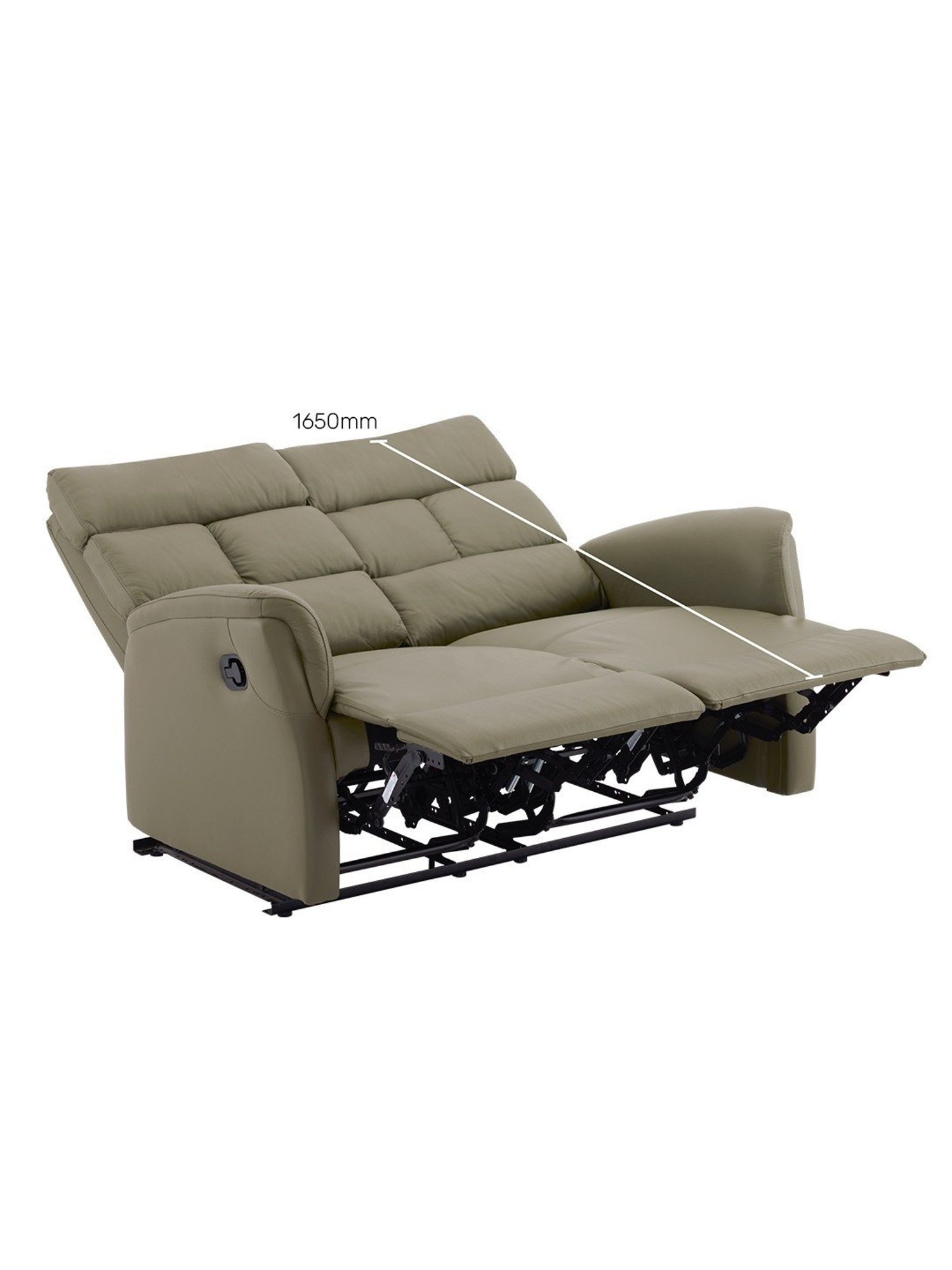 Durian Amanda Olive Green Leather 2 Seater Reclining Sofa