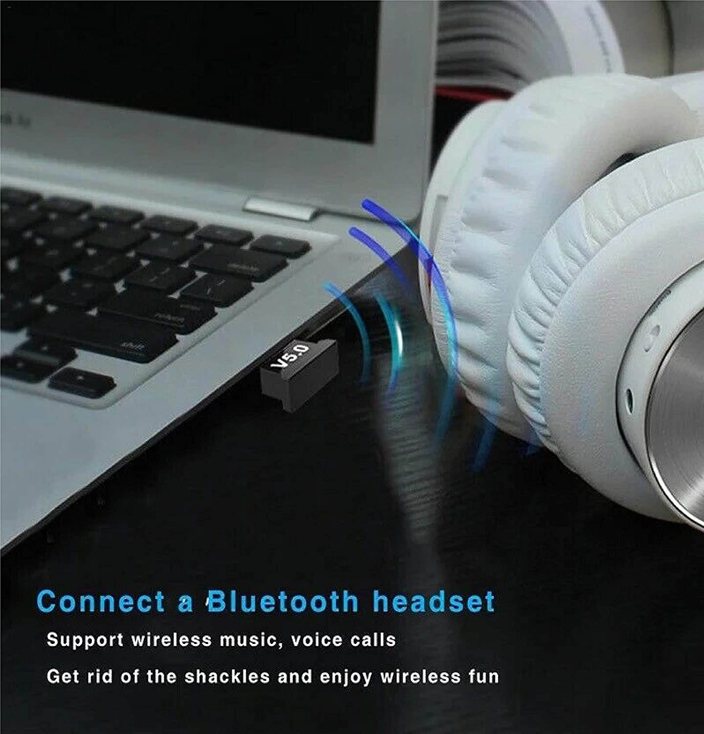 USB Bluetooth 5.0 Wireless Audio Music Stereo Adapter Dongle Receiver for TV PC