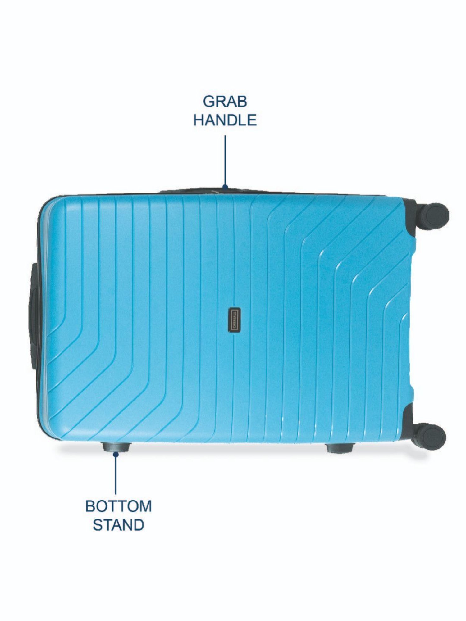 Carriall Blue 8 Wheel Large & Medium Hard Checked Luggage Set of 2 - 52 cm