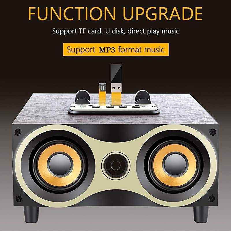 Desktop Wooden Wireless Bluetooth Portable Speaker with HD Sound and Bass Support Mobile Phone Stand USB TF Card FM Radio OwlShaped Speakers for Camping Biking Partying Travel