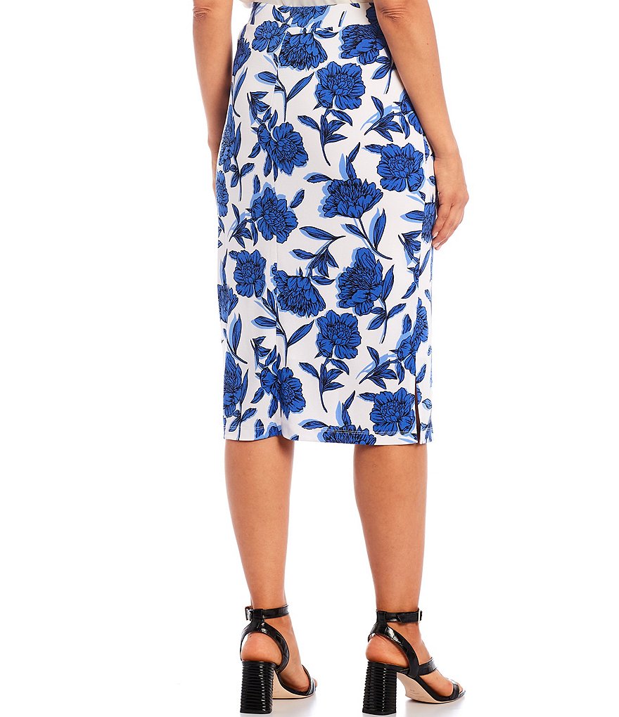 Kasper Petite Size Floral Print Midi Coordinating Pencil Skirt
