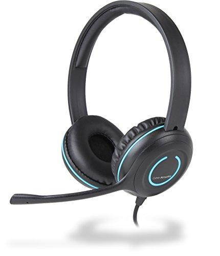 Cyber Acoustics 3.5mm Stereo Headset with Headphones and Noise Cancelling Microphone for PCs, Tablets, and Cell Phones in the Office, Classroom or Home (AC-5002)