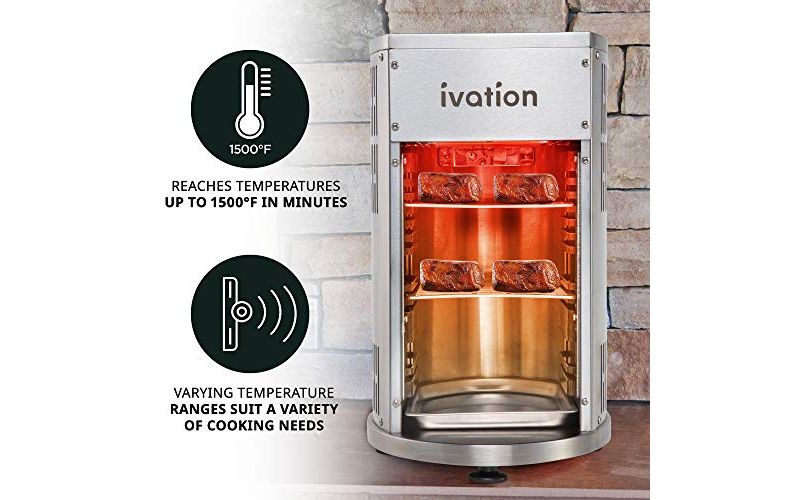 Ivation Propane Infrared Steakhouse Grill Broiler Heats to 1500&deg;F