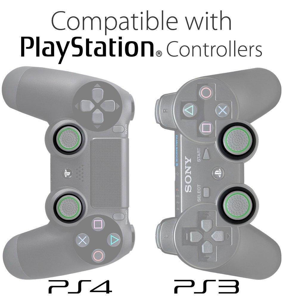 fosmon [set of 8] analog stick joystick controller performance thumb grips for ps4 | ps3 | xbox one, one x, one s, 360 | wii u