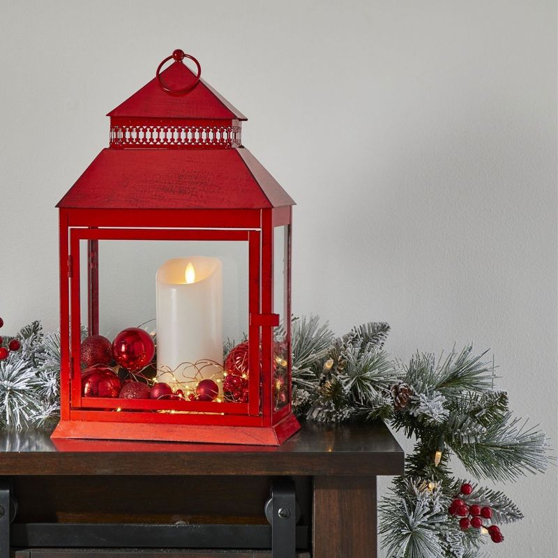 Noma Snow Dusted Berry and Pinecone 9 Foot Pre Lit 162 PE and PVC Pine Needle Christmas Garland Indoor and Outdoor Home Holiday Mantle Decor