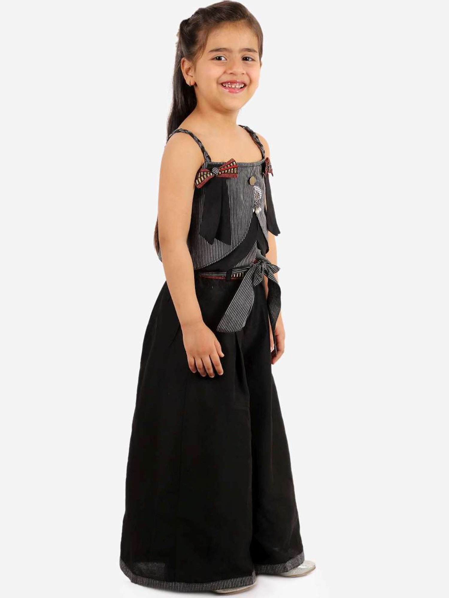 TWISHA Kids Black Embellished Top Set