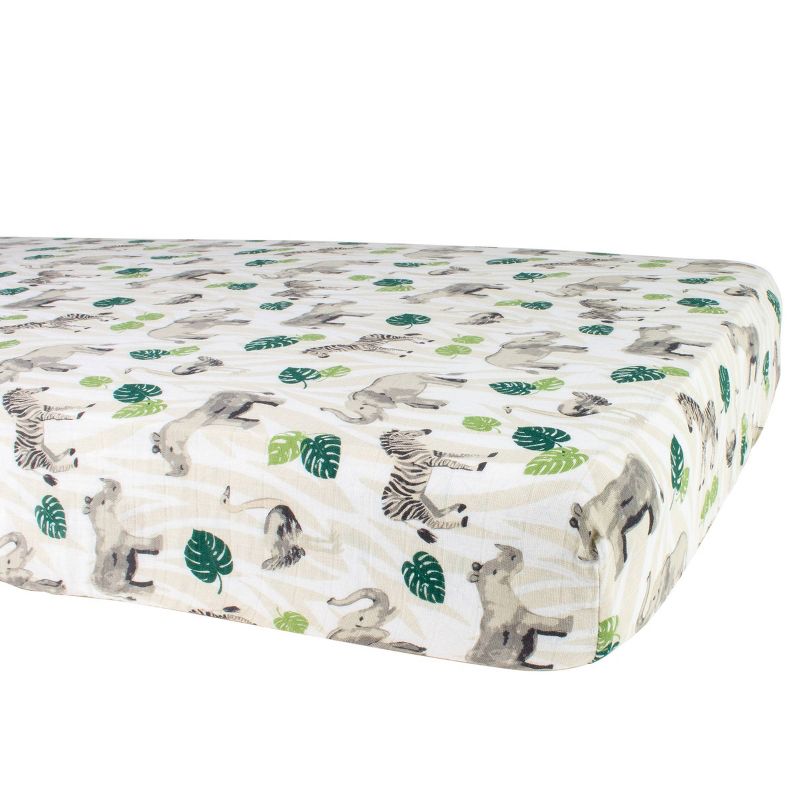 Bebe au Lait Muslin Crib Sheet Jungle
