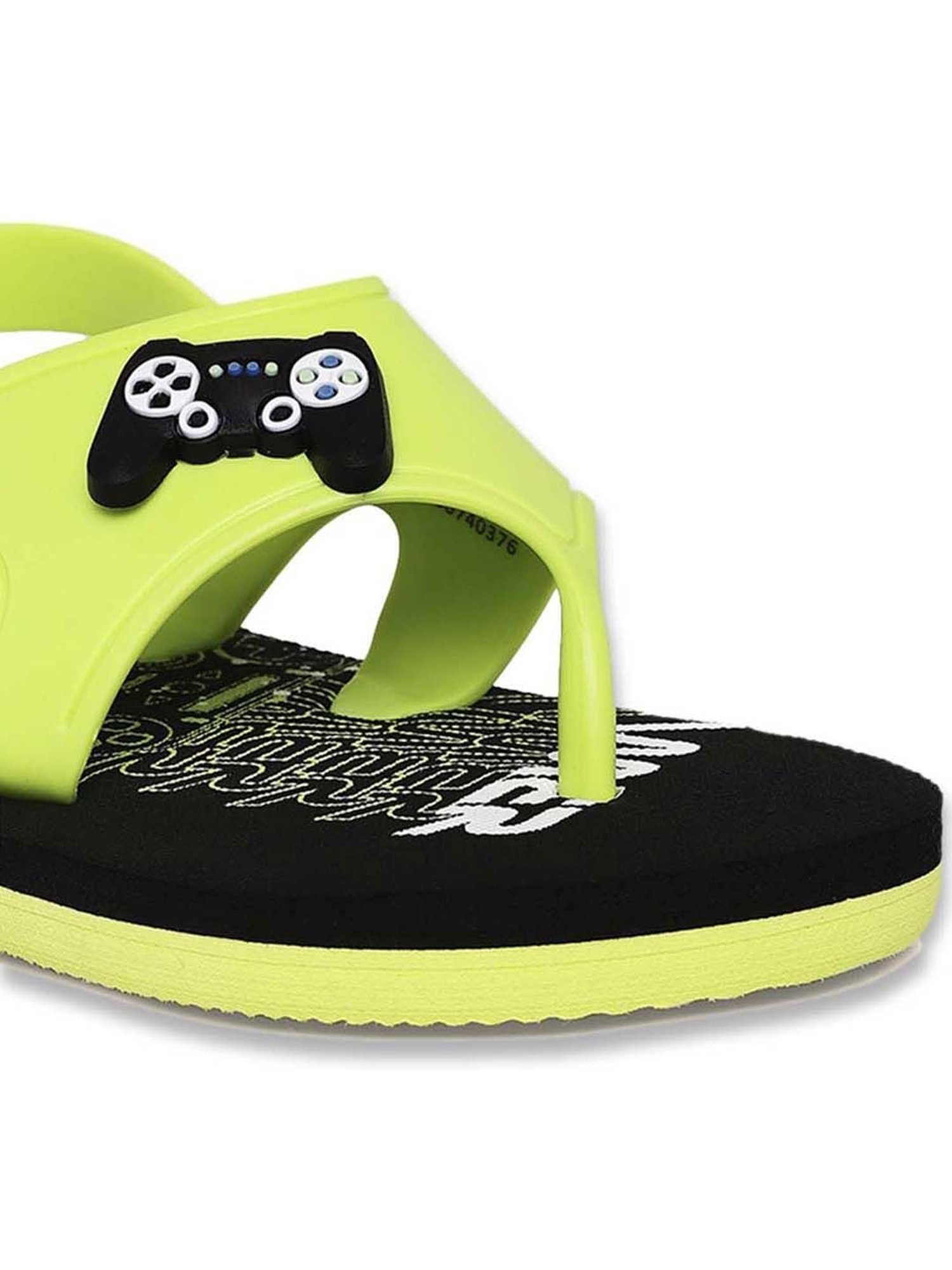 Pantaloons Junior Lime Green & Black Floater Sandals