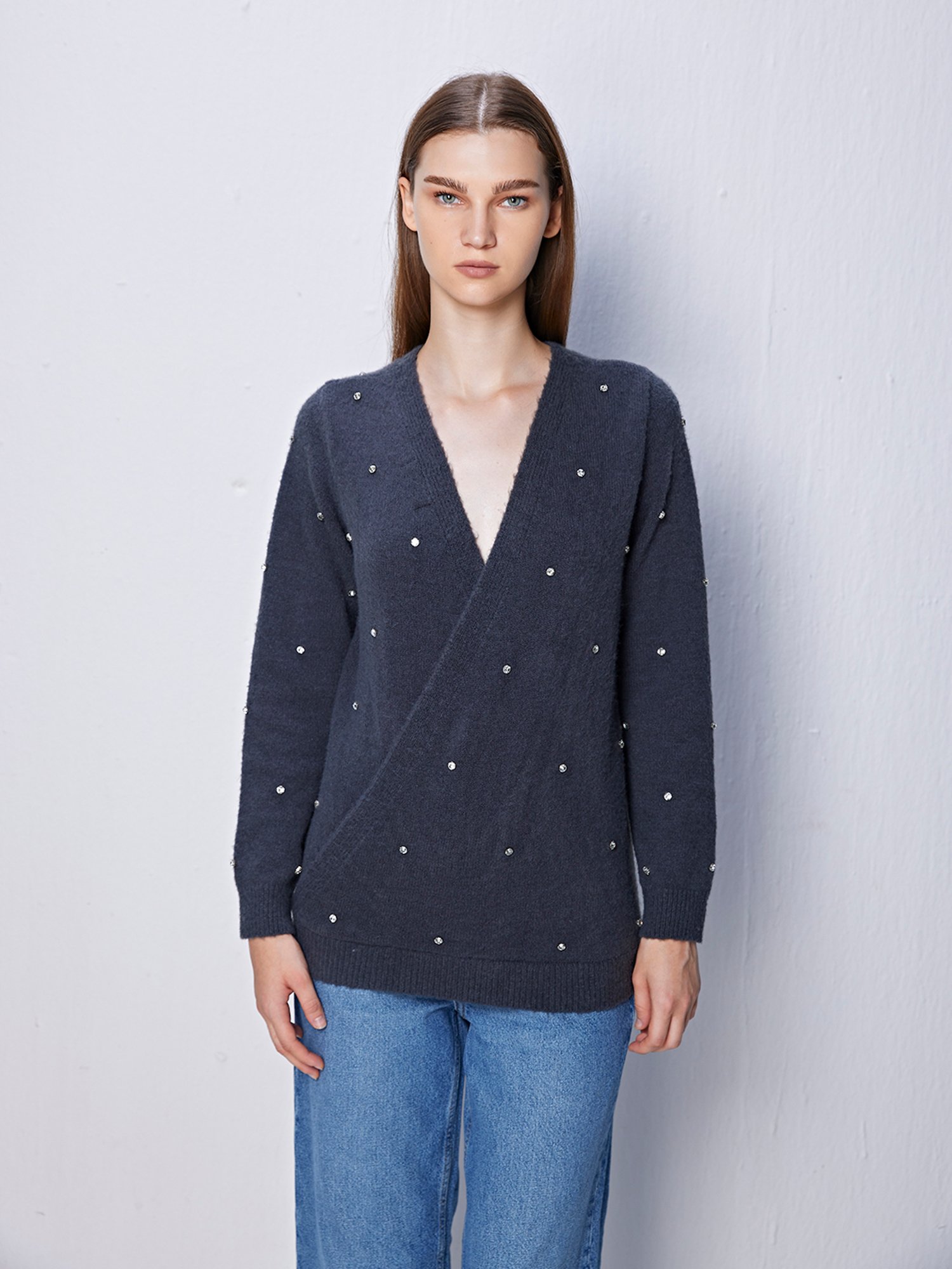 Cover Story Grey Embellished Sweater