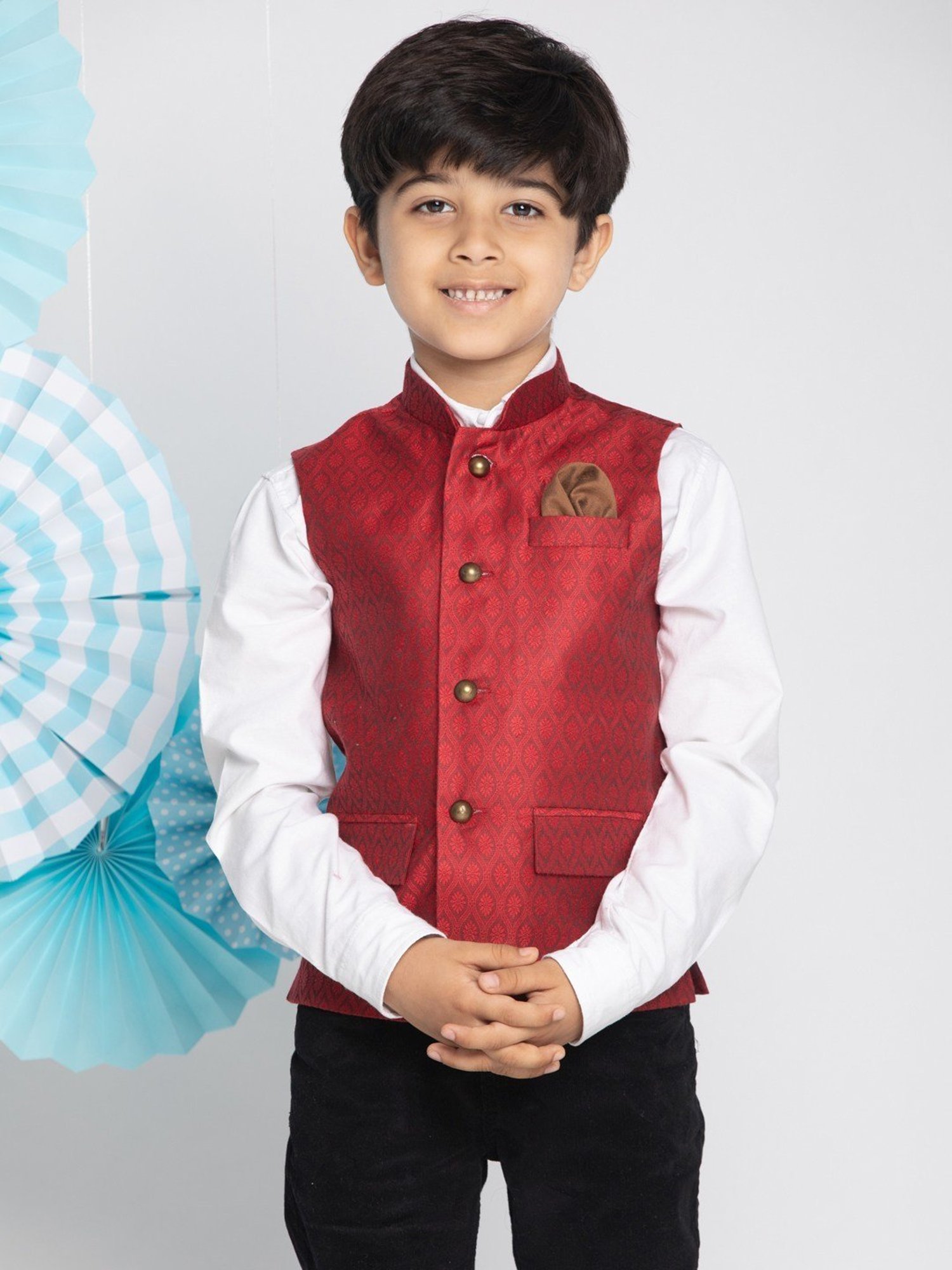 Crimsoune Club Kids Mint Solid Full Sleeves Blazer