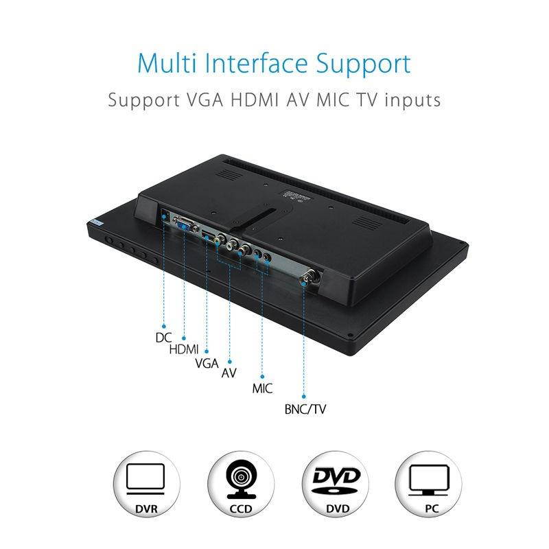 Eyoyo 11.6 Color Video Monitor VGA BNC HDMI AV TV inputAudio for CCTV DVD PC DVR