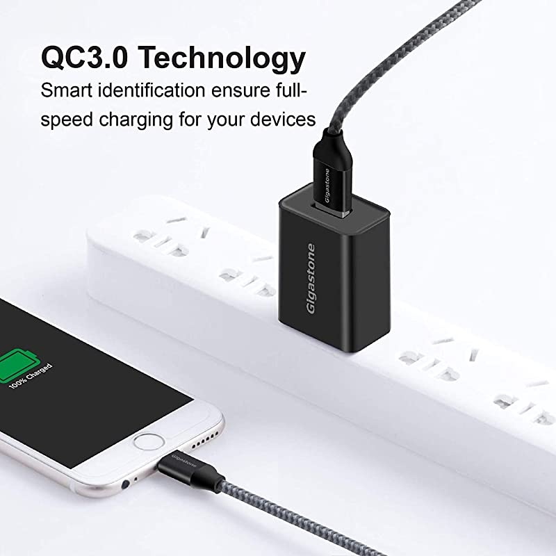 2-Pack] Quick Charge 3.0 18W 3A USB Type-A Wall Charger, Qualcomm Certified QC3.0, Compatible with iPhone iPad, Samsung Galaxy S10/S9/S8, LG, HTC, Nexus, Qi Wireless Charge Pad