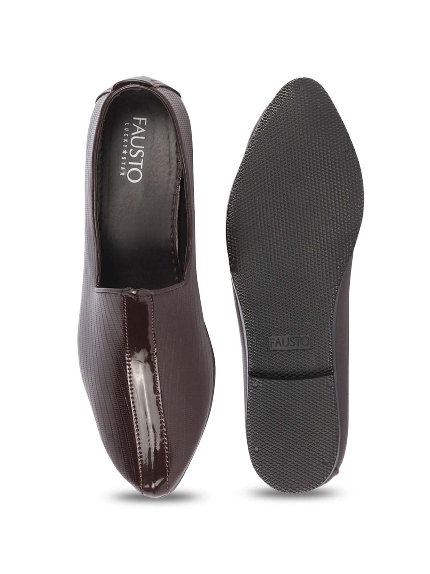 Fausto Men's Brown Ethnic Juttis