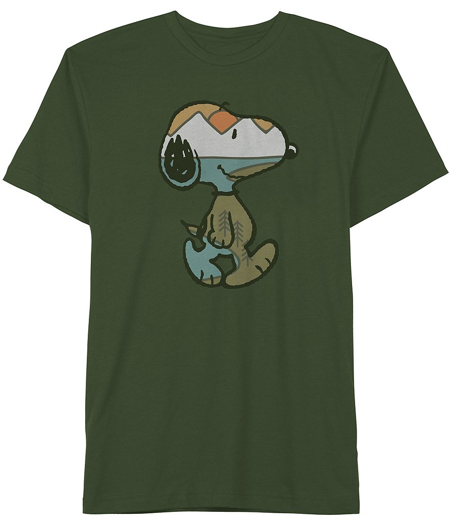 Peanuts Snoopy Outdoor Print Graphic Short-Sleeve T-Shirt