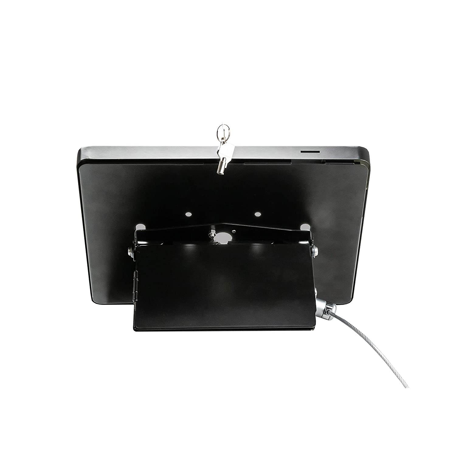 CTA Digital Premium Angle-Flip Security POS Kiosk with Storage Compartment for Tablets, Black