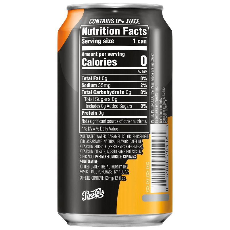 Pepsi Mango ZERO Soda - 12pk/12 fl oz Cans