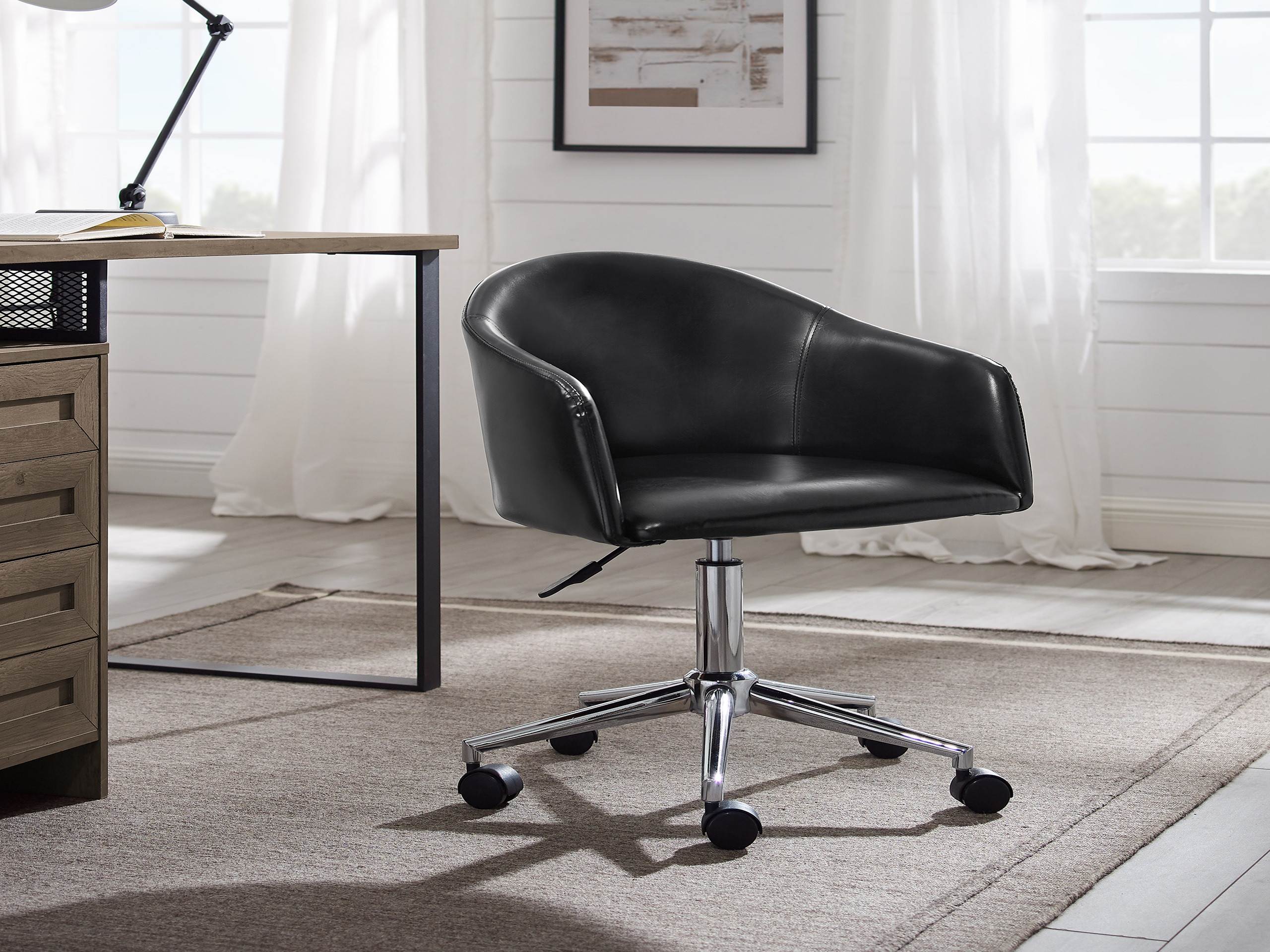 Art Leon Modern Adjustable Height Computer Desk Chair With Swivel Base For Home  Office