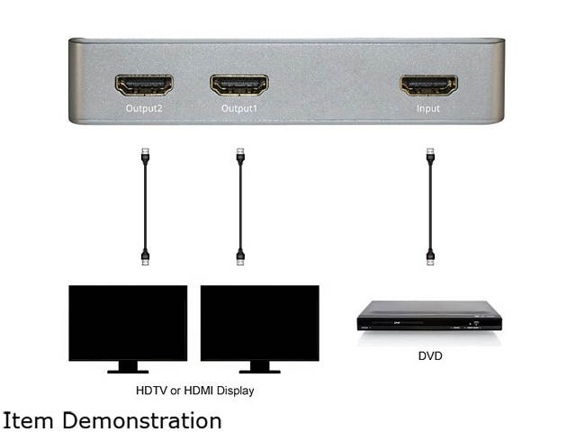 XtremPro 61083 HM-SP102APT 1x2 HDMI 2.0 Aluminium and Plastic Splitter 4K@60HZ HDCP2.2 (UL)