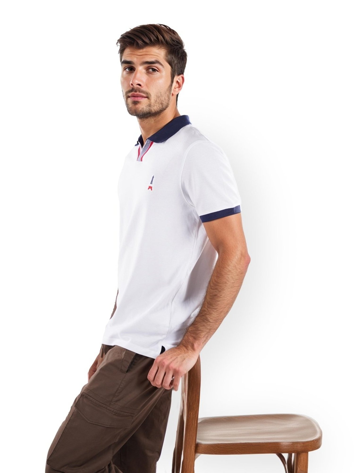 Celio* White Regular Fit Polo T-Shirt