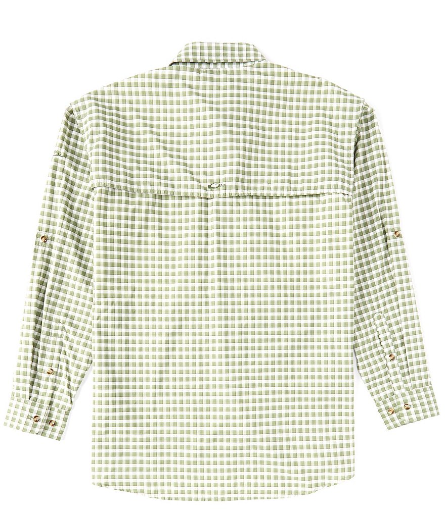 Drake FeatherLite Checked Plaid Wingshooter Performance Long-Sleeve Woven Shirt