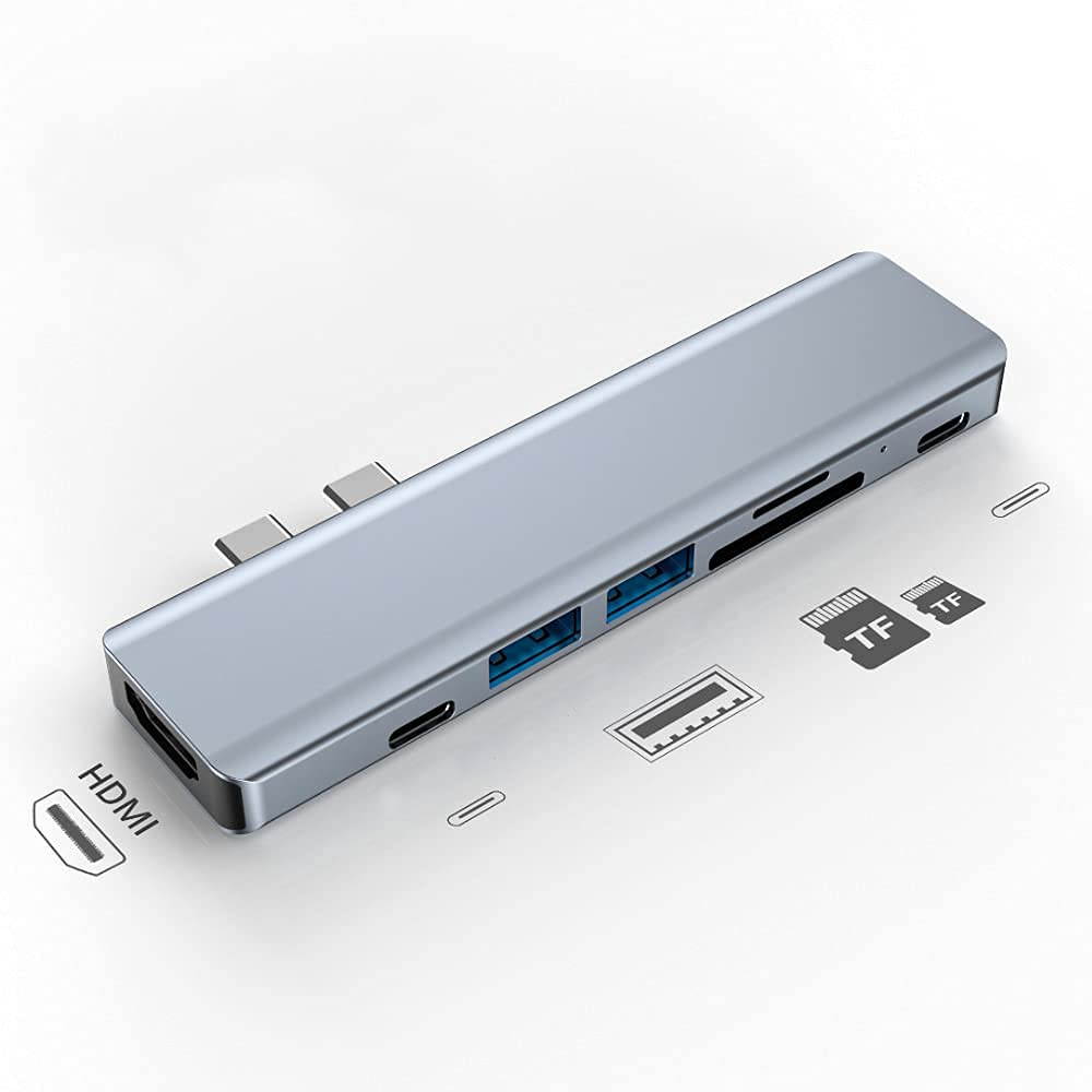 USB C Hub for MacBook, PowerExpand Direct 7-in-2 USB C Adapter Compatible with Thunderbolt 3 USB C Port, 100W Power Delivery, 4K HDMI, USB C and 2 USB A Data Ports, SD and microSD Card Reader