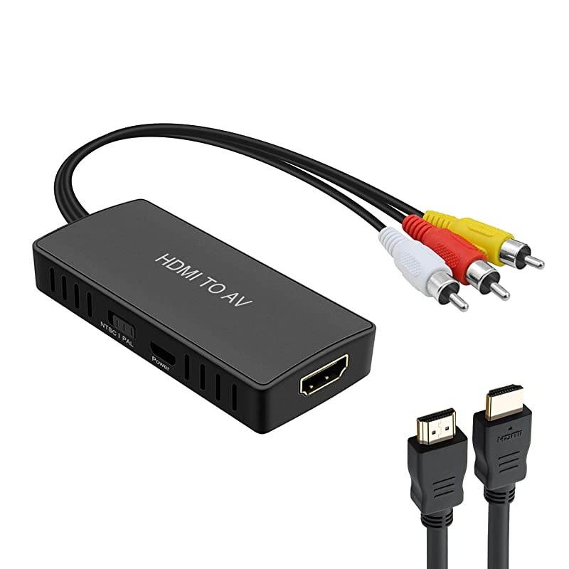 to AV Converter to Video Audio Adapter Supports PALNTSC Compatible for Roku Streaming Stick Fire Stick Apple TV DVD Bluray Player HD Box ect to RCA Converter