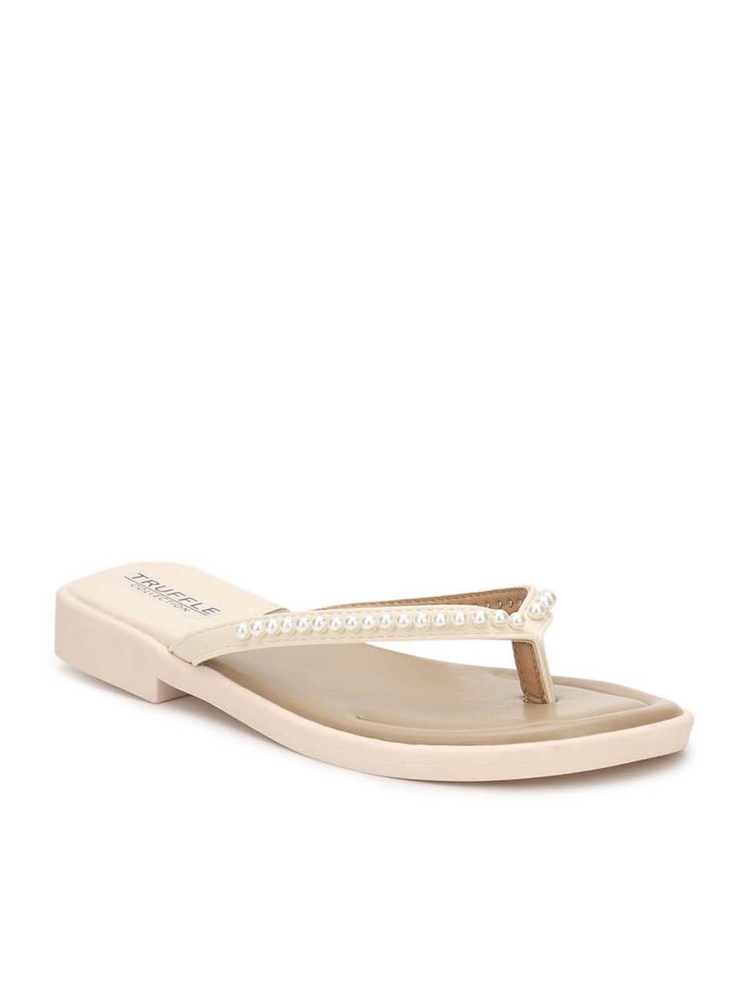 Truffle Collection Women's Beige Thong Sandals