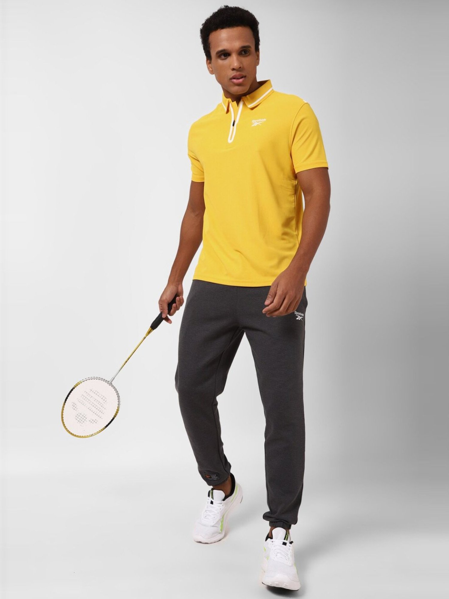 Reebok Yellow Slim Fit Sports Polo