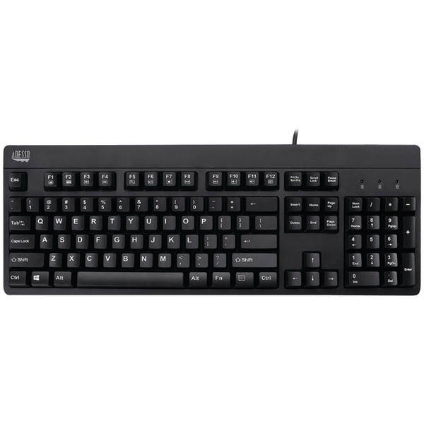 Adesso Ip67 Rated Waterproof, Antimicrobial  Multimedia Usb Keyboard With 2X Pri